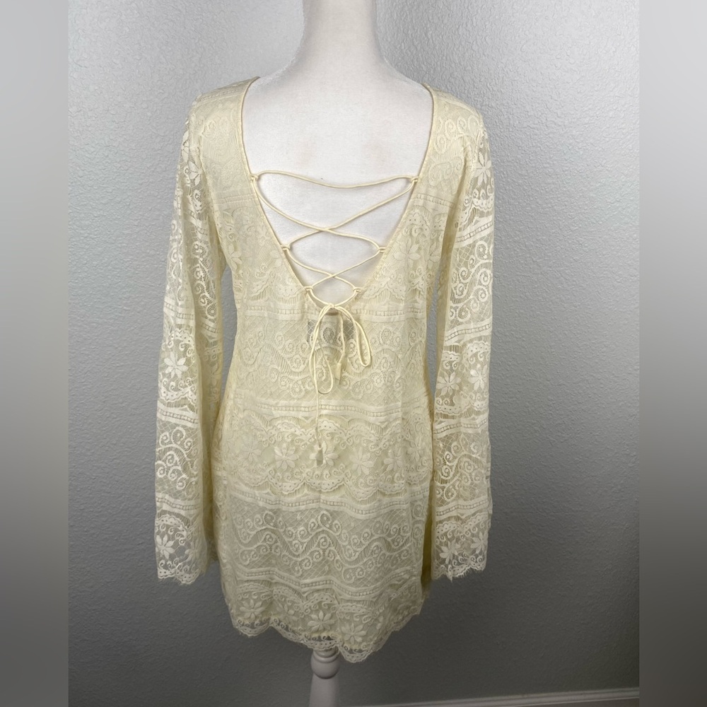 Dolce Vita women’s Sz S lace dress western look scalloped hem open arms